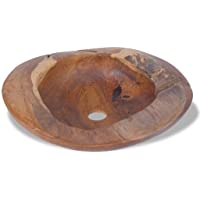 Festnight Lavabo - Color de Marrón Material de Teca Maciza 45x(12-15) cm
